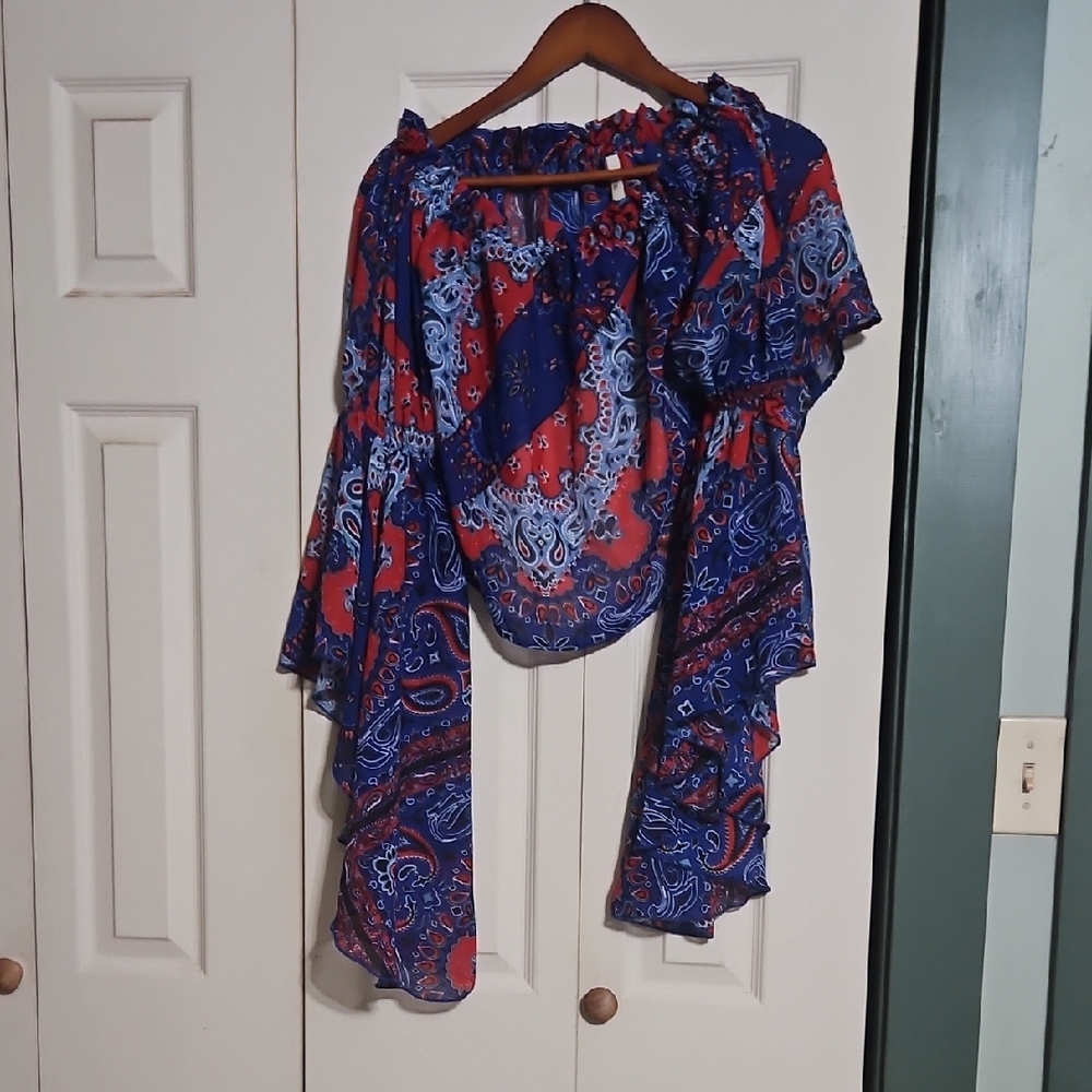 Bohemian Paisley Off-Shoulder Top